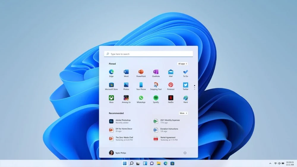 หน้าจอ Windows 11 จาก Microsoft สำหรับประกอบคำอธิบายสิทธิ์ใช้งาน