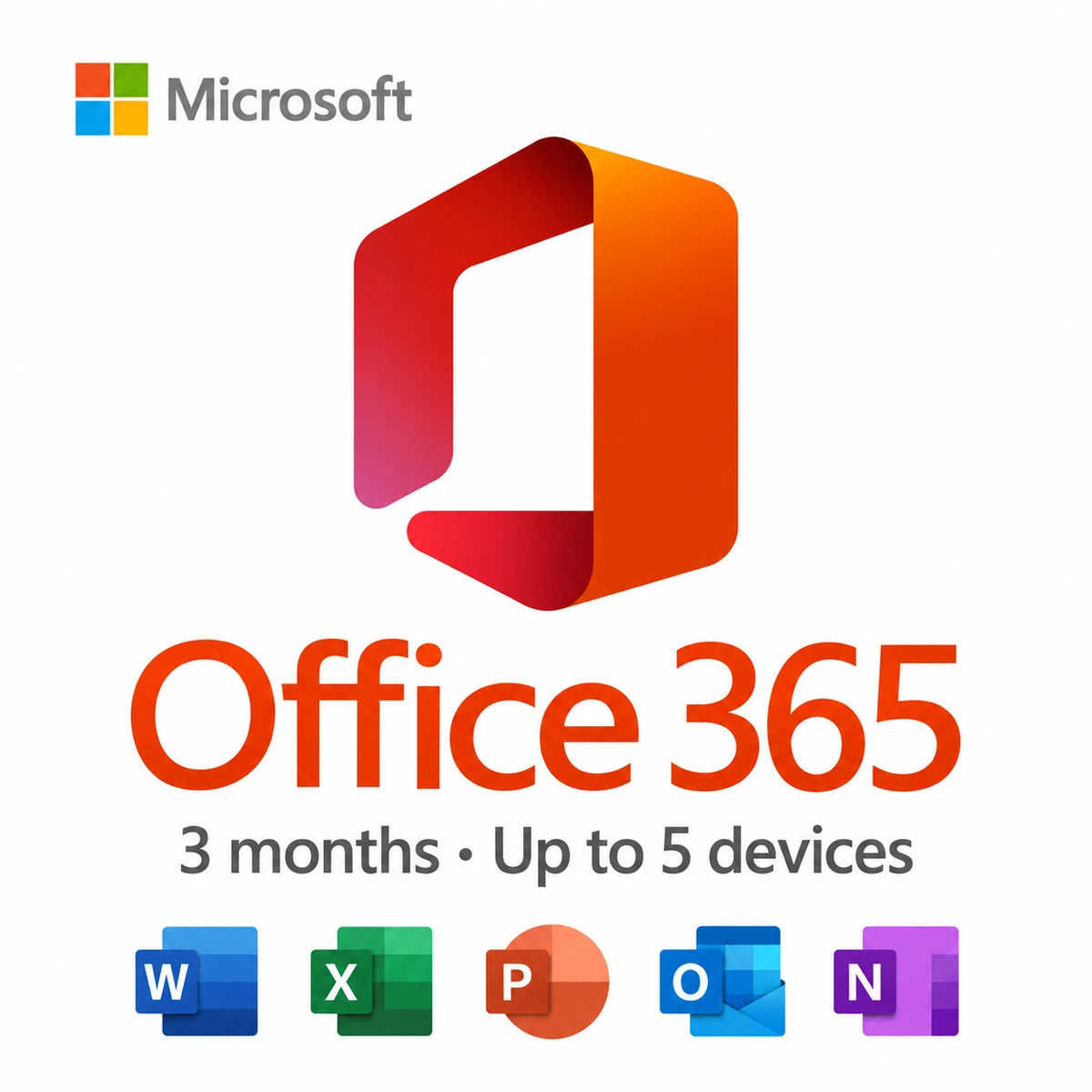 Office 365 สิทธิ์ใช้งาน 3 เดือน สูงสุด 5 อุปกรณ์