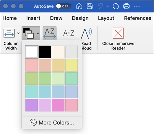 ตัวอย่าง Immersive Reader ใน Word 2021 for Mac