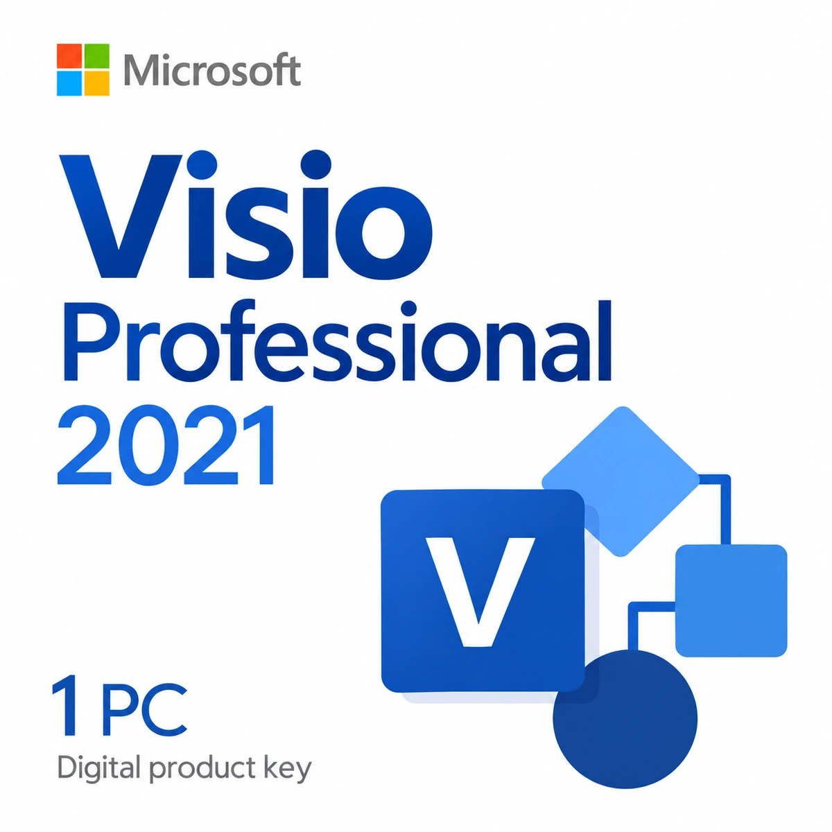 Microsoft Visio Professional 2021 คีย์ดิจิทัล สำหรับ 1 PC