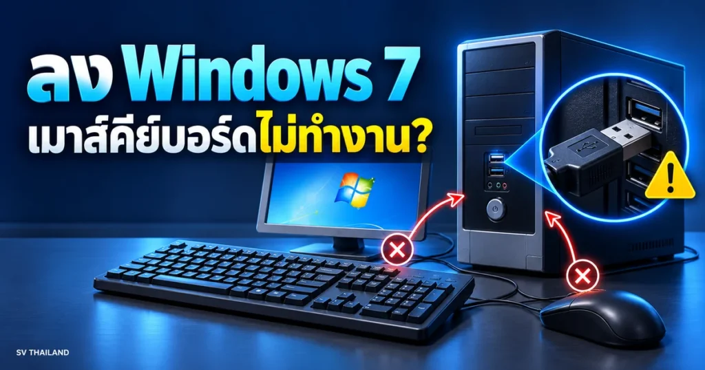 ภาพประกอบ ลง Windows 7 แล้วเมาส์คีย์บอร์ดไม่ทำงาน: ตรวจ USB และไดรเวอร์ให้ตรงรุ่น
